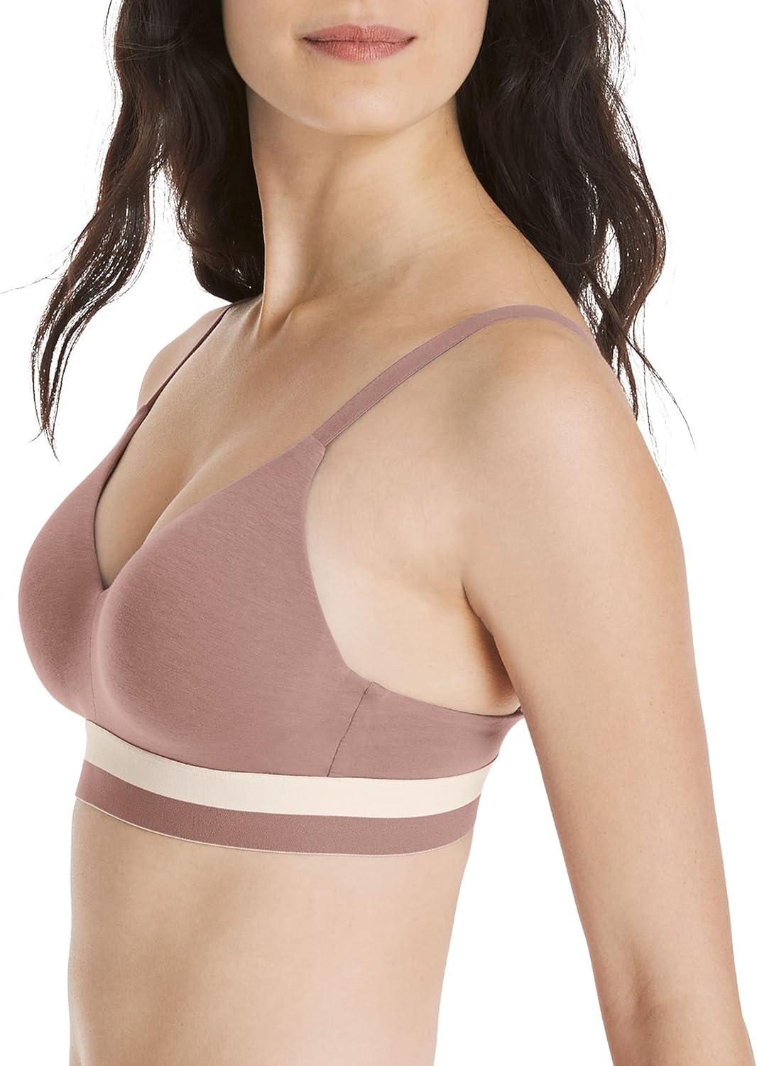 imageHanes Womens Wireless Natural Lift Modal Full Coverage Bra Wirefree TShirt Bra Sizes S2XEarthen Tan