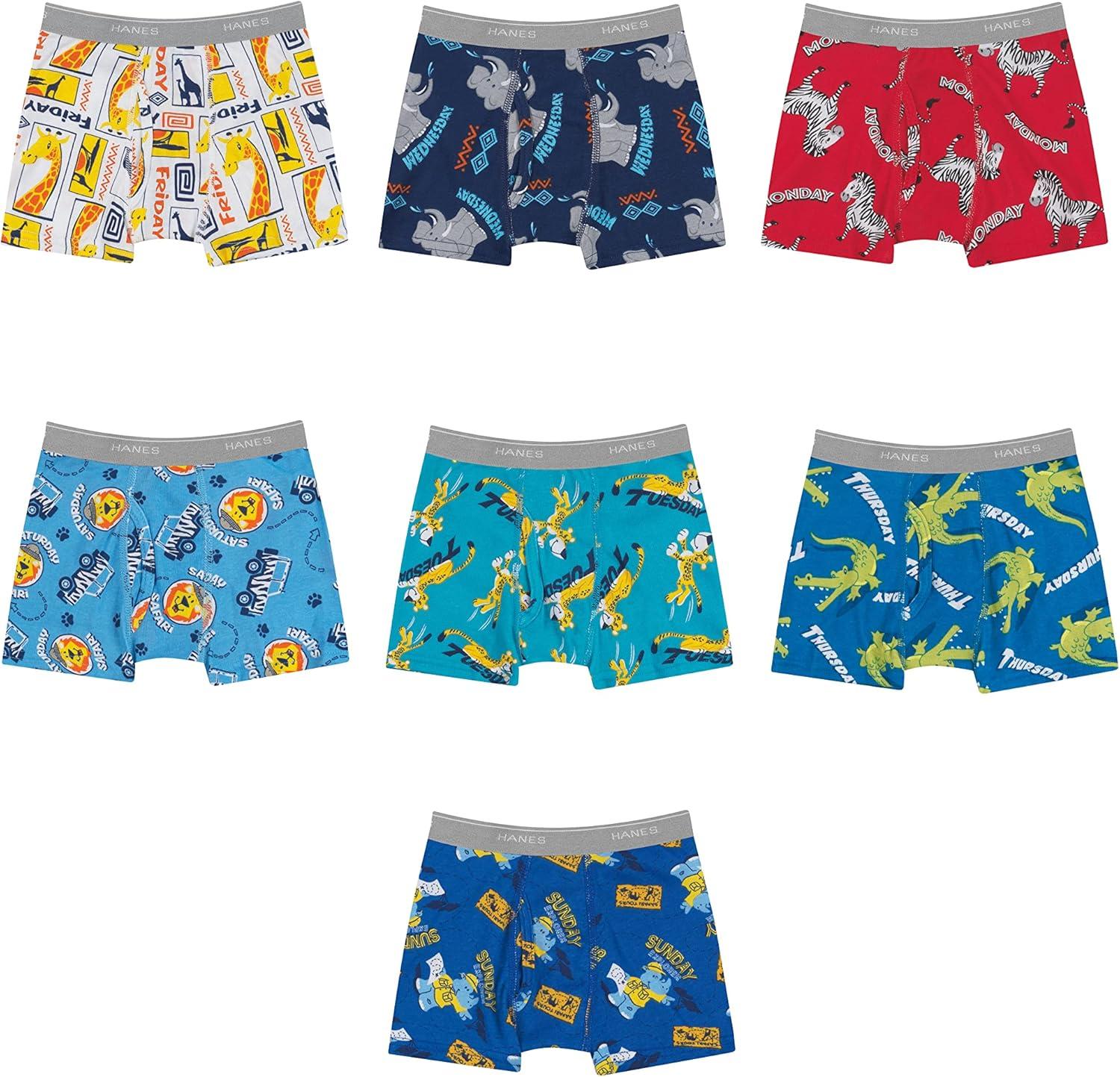 imageHanes boys Hanes Boys and Toddler Underwear Comfort Flex Wb Boxer Briefs 10packDays of Week Assorted 7 Pack