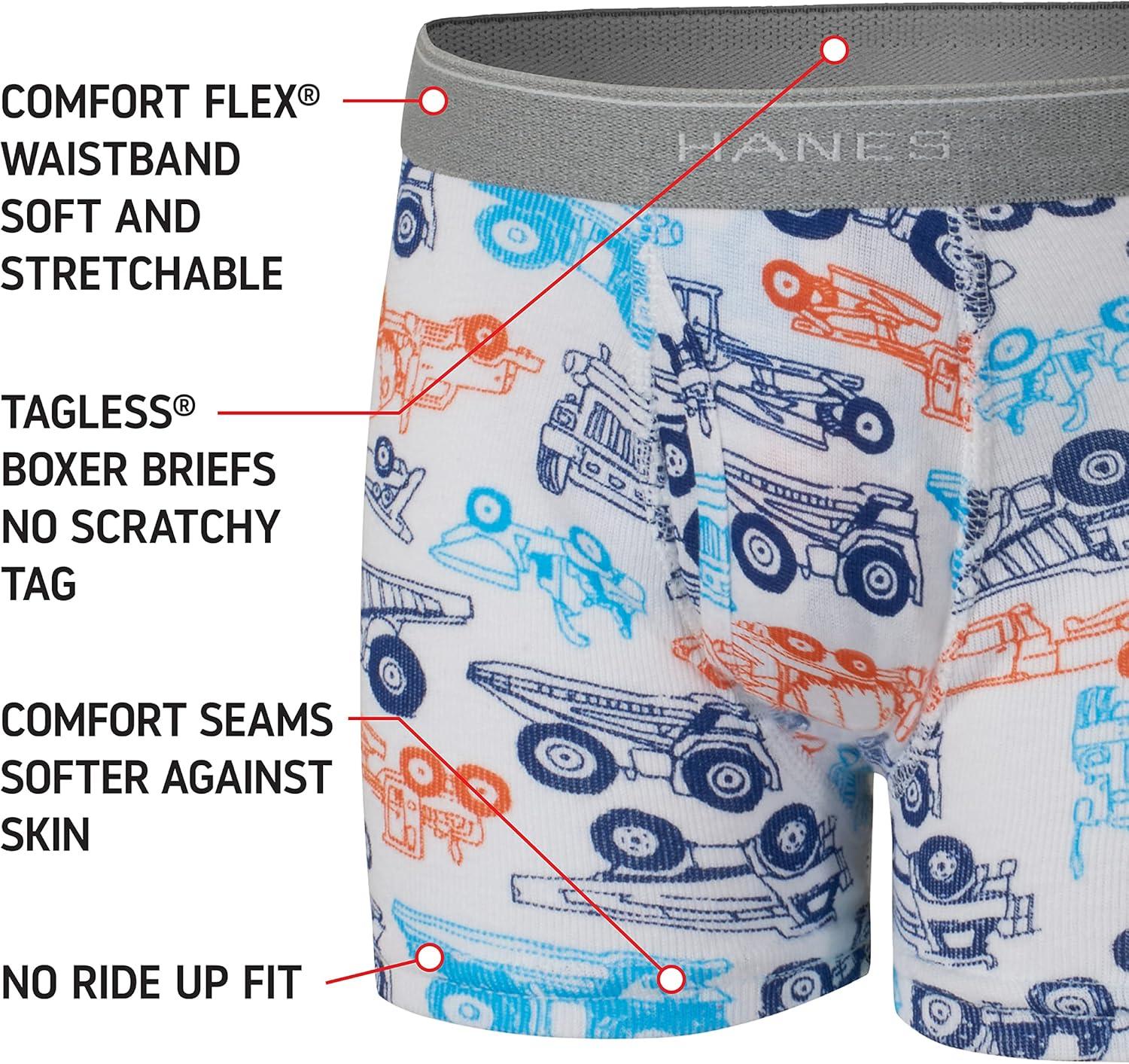 imageHanes boys Hanes Boys and Toddler Underwear Comfort Flex Wb Boxer Briefs 10packSolidsStripesPrints 10 Pack