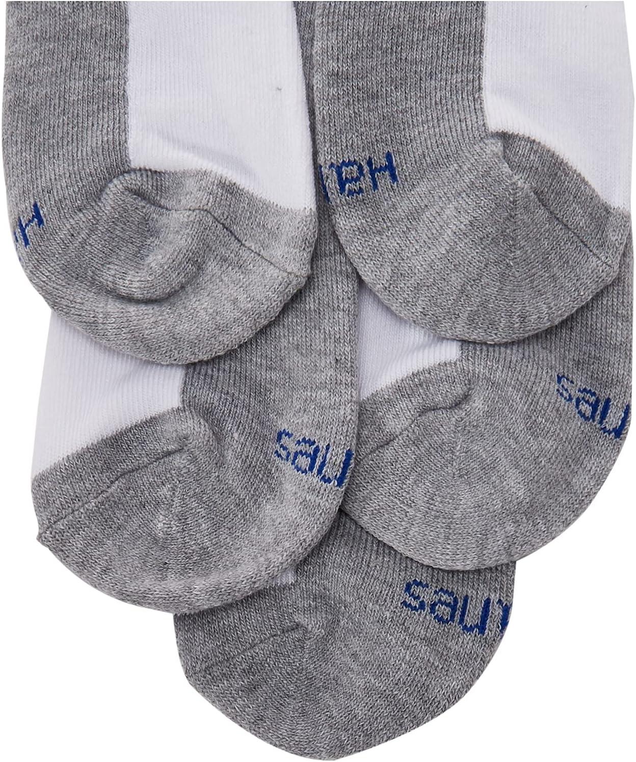 imageHanes boys Socks Double Tough Cushioned Ankle and No Show 12pair PacksAnkle WhiteGrey Bottom 12 Pack