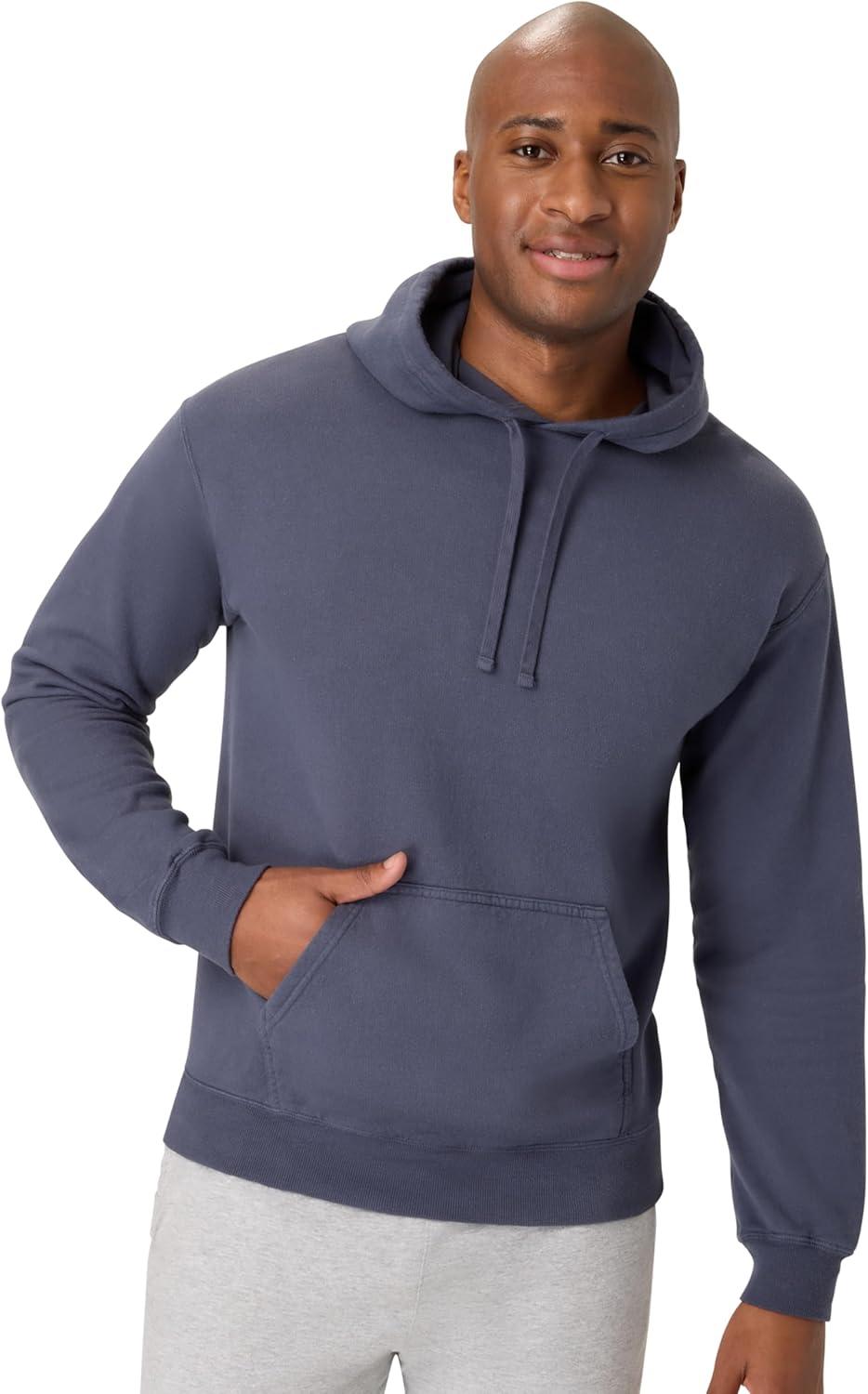 imageHanes mens Originals Fleece Hoodie Garment Dyed Hooded Sweatshirt Unisex Fleece PulloverAnchor Slate