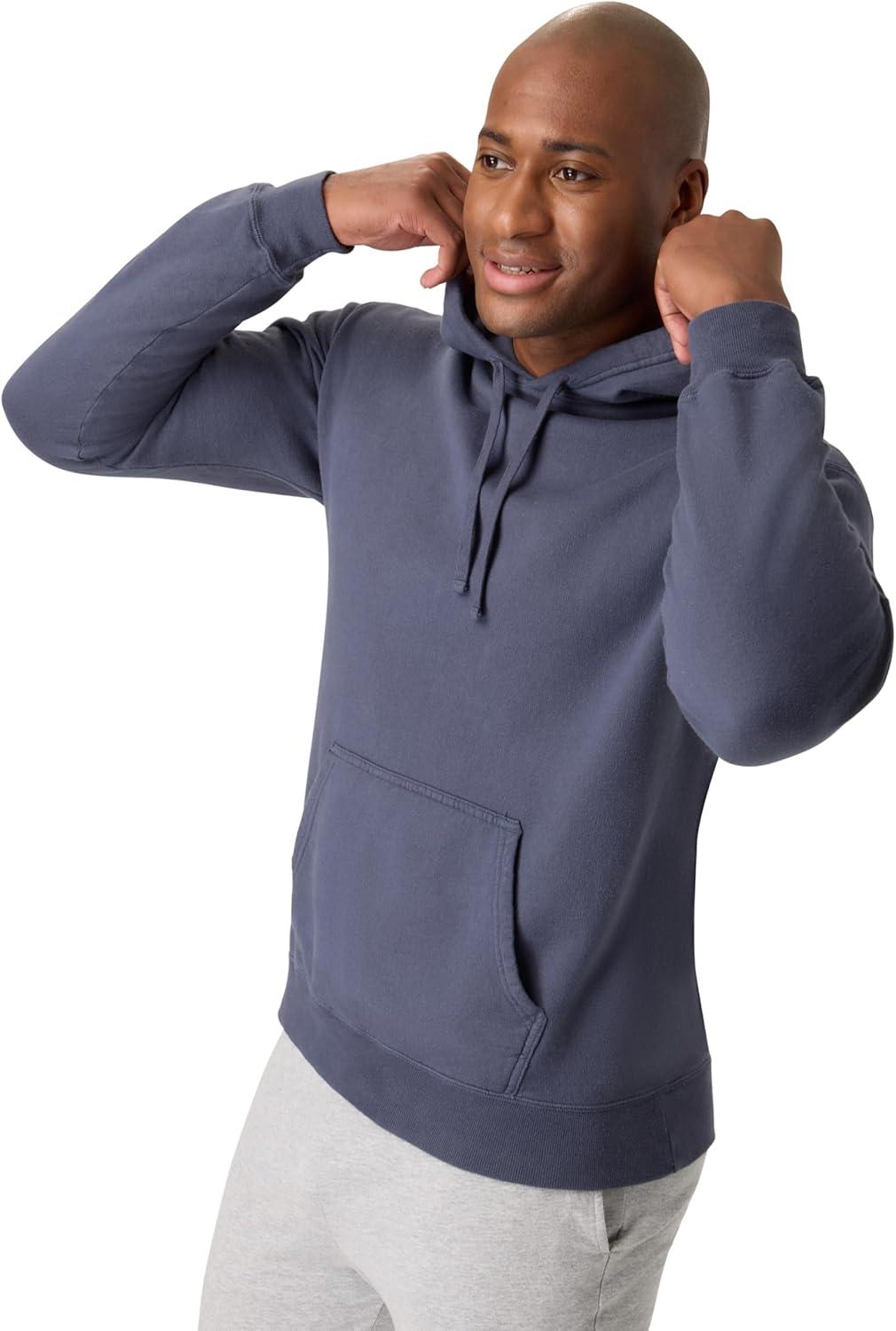 imageHanes mens Originals Fleece Hoodie Garment Dyed Hooded Sweatshirt Unisex Fleece PulloverAnchor Slate