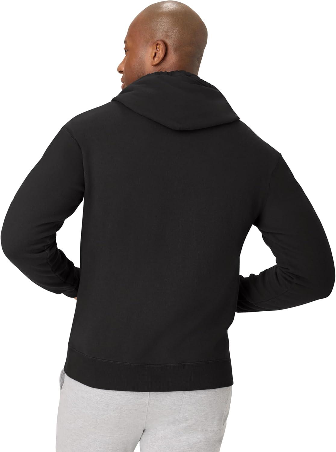 imageHanes mens Originals Fleece Hoodie Garment Dyed Hooded Sweatshirt Unisex Fleece PulloverBlack