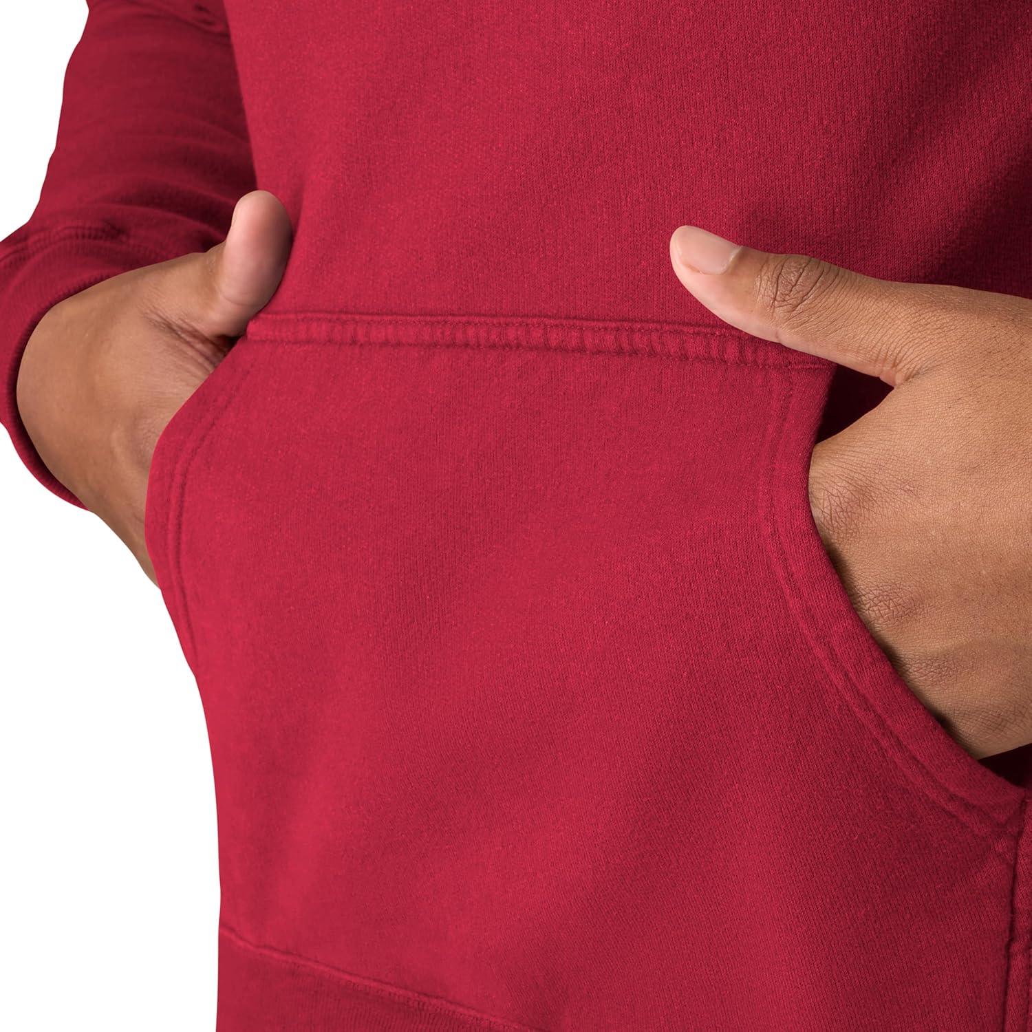 imageHanes mens Originals Fleece Hoodie Garment Dyed Hooded Sweatshirt Unisex Fleece PulloverCrimson Fall