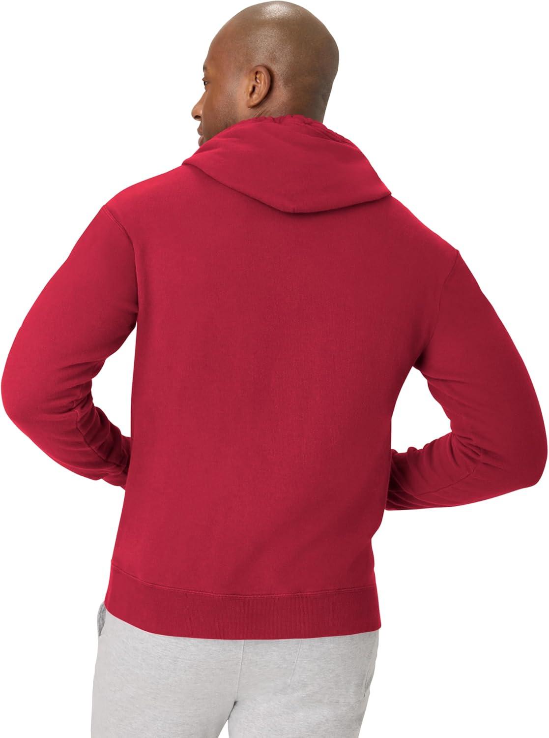 imageHanes mens Originals Fleece Hoodie Garment Dyed Hooded Sweatshirt Unisex Fleece PulloverCrimson Fall