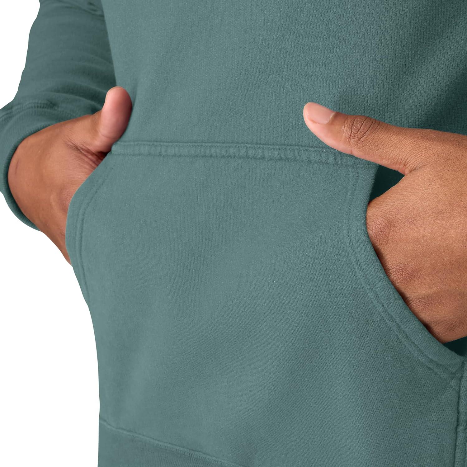 imageHanes mens Originals Fleece Hoodie Garment Dyed Hooded Sweatshirt Unisex Fleece PulloverCypress Green