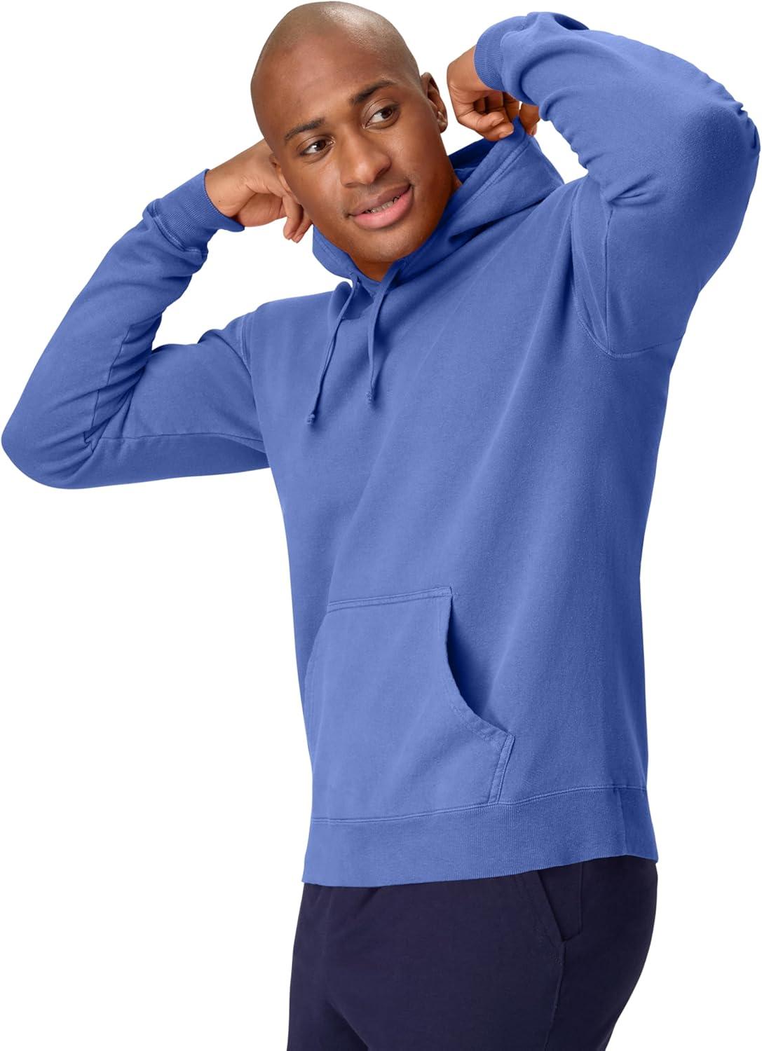 imageHanes mens Originals Fleece Hoodie Garment Dyed Hooded Sweatshirt Unisex Fleece PulloverDeep Forte Blue