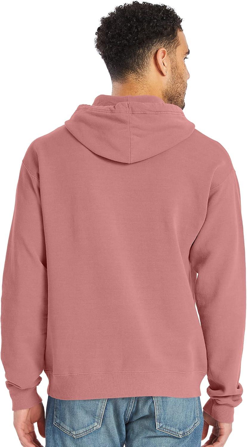 imageHanes mens Originals Fleece Hoodie Garment Dyed Hooded Sweatshirt Unisex Fleece PulloverMauve