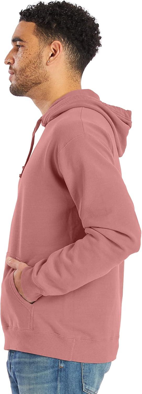 imageHanes mens Originals Fleece Hoodie Garment Dyed Hooded Sweatshirt Unisex Fleece PulloverMauve