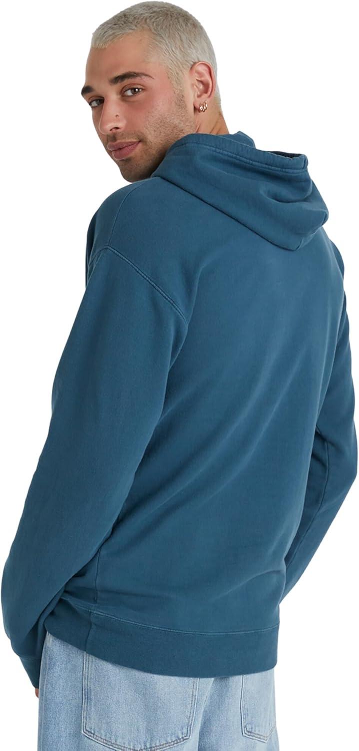 imageHanes mens Originals Fleece Hoodie Garment Dyed Hooded Sweatshirt Unisex Fleece PulloverMetallic Teal