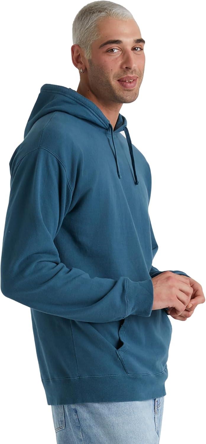 imageHanes mens Originals Fleece Hoodie Garment Dyed Hooded Sweatshirt Unisex Fleece PulloverMetallic Teal