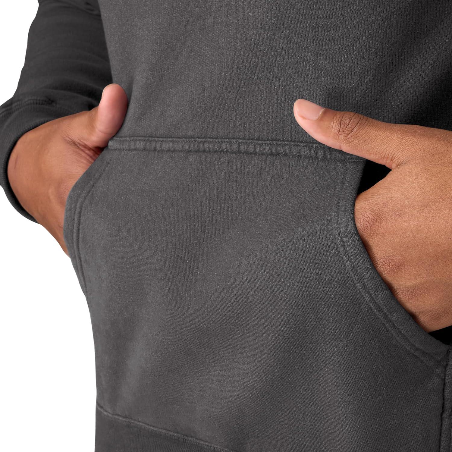 imageHanes mens Originals Fleece Hoodie Garment Dyed Hooded Sweatshirt Unisex Fleece PulloverNew Railroad Gray