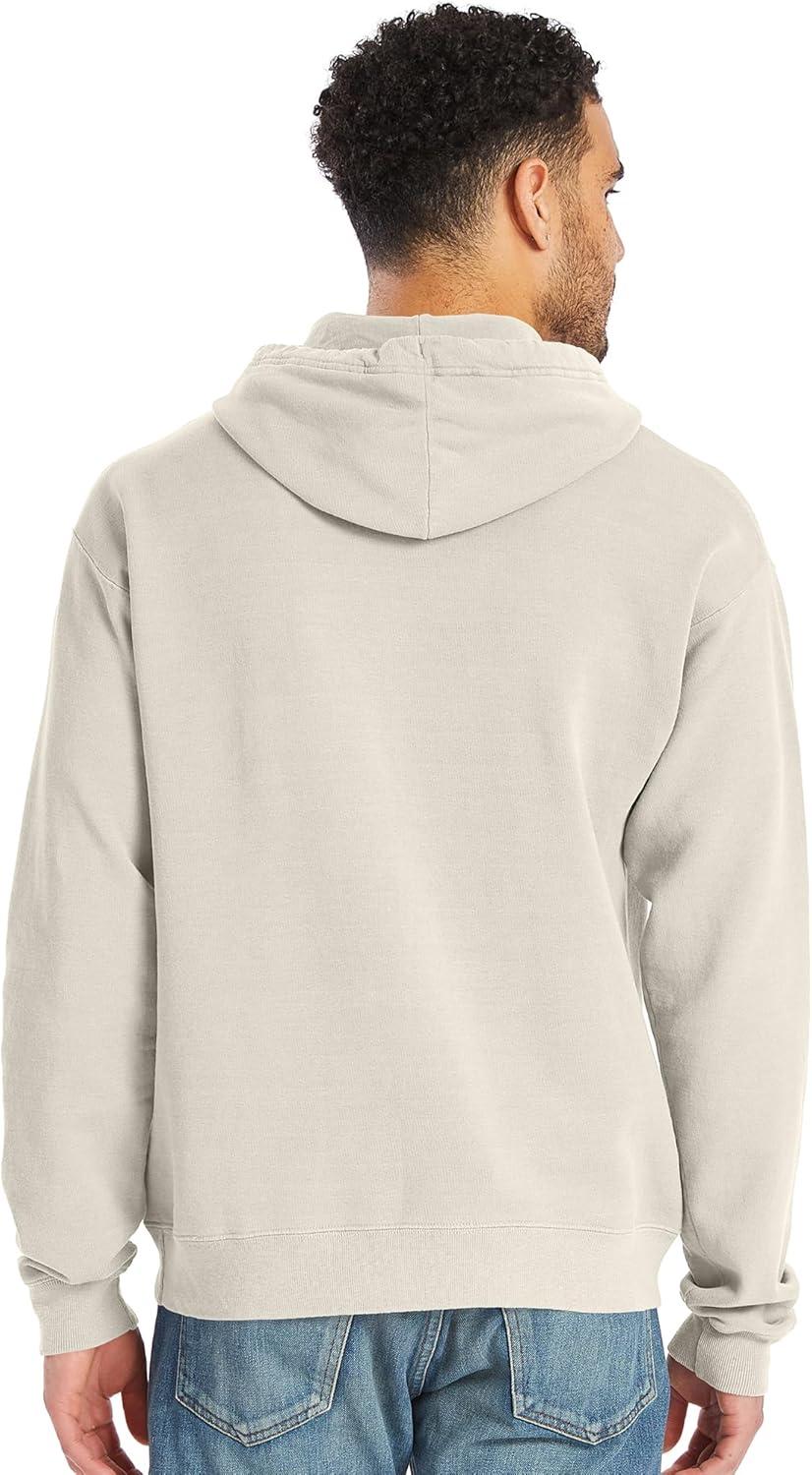 imageHanes mens Originals Fleece Hoodie Garment Dyed Hooded Sweatshirt Unisex Fleece PulloverParchment