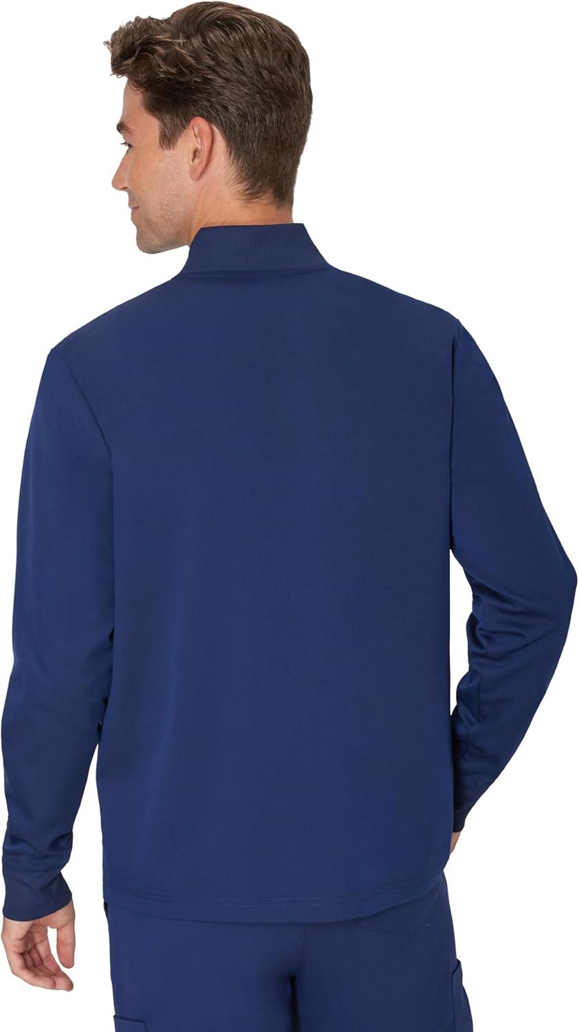 imageHanes mens Scrubs Healthcare Jacket Zipup Scrub Jacket for Men Moisturewicking ampamp Odor ControlAthletic Navy