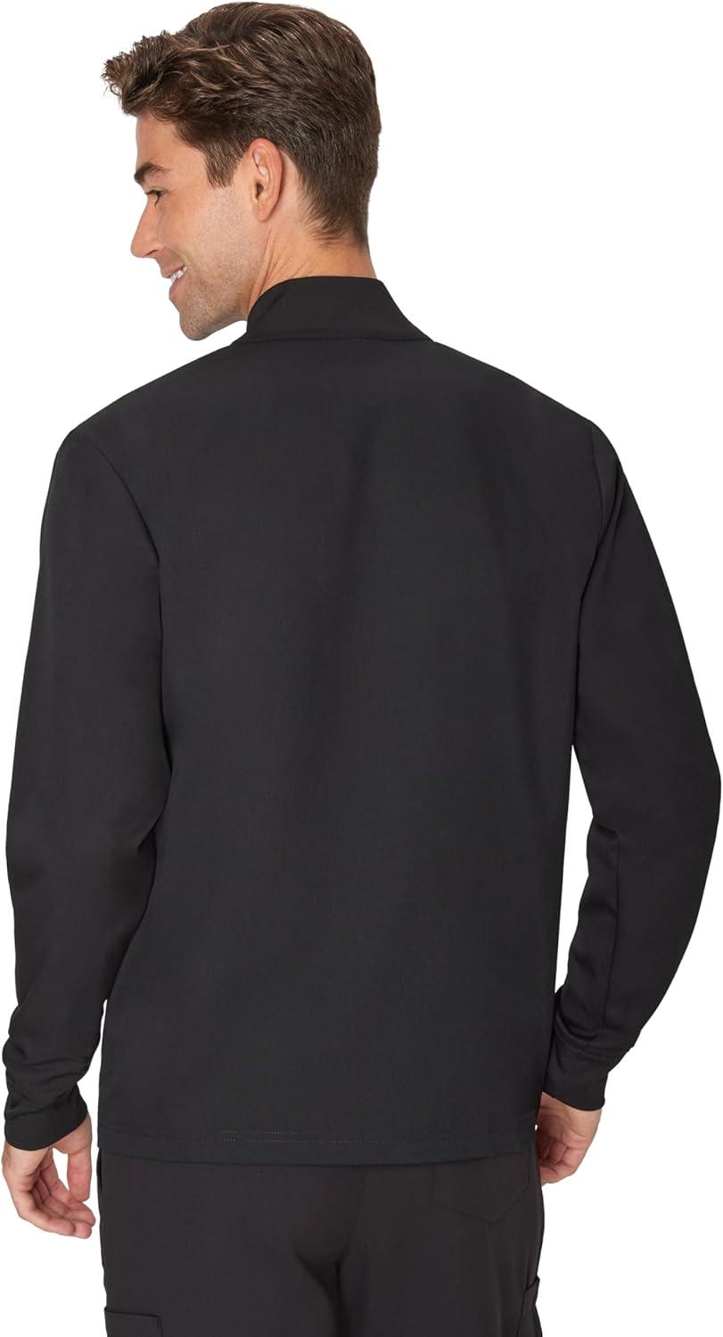 imageHanes mens Scrubs Healthcare Jacket Zipup Scrub Jacket for Men Moisturewicking ampamp Odor ControlNew Ebony