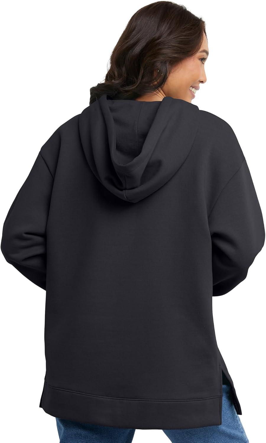 imageHanes womens Ecosmart Fleece Hoodie Midweight Sweatshirt for Women Kanga PocketEbony