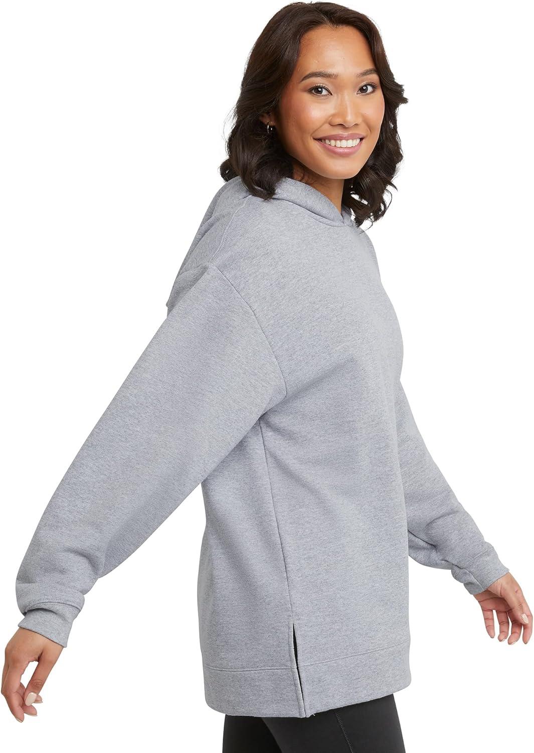 imageHanes womens Ecosmart Fleece Hoodie Midweight Sweatshirt for Women Kanga PocketLight Steel