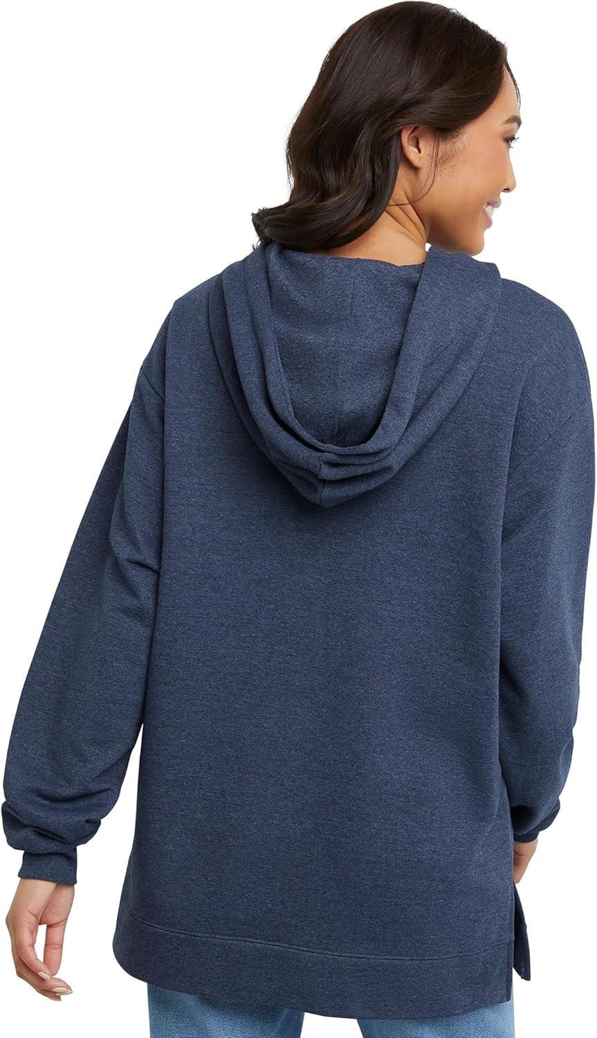 imageHanes womens Ecosmart Fleece Hoodie Midweight Sweatshirt for Women Kanga PocketNavy Heather