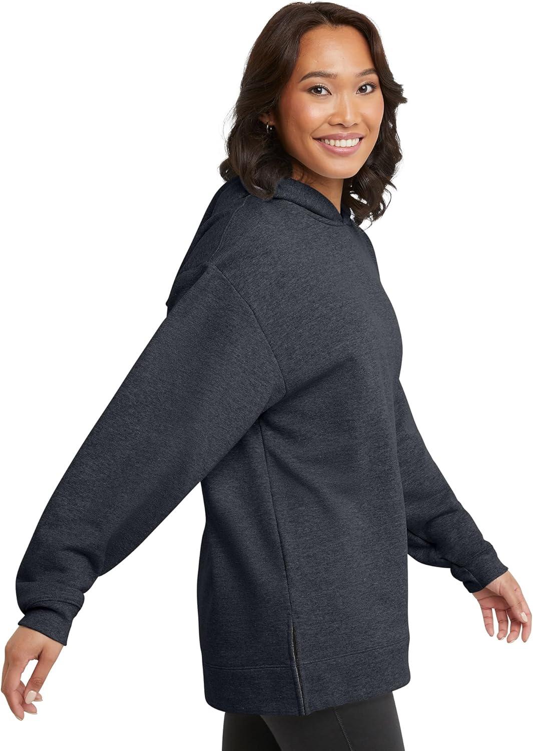 imageHanes womens Ecosmart Fleece Hoodie Midweight Sweatshirt for Women Kanga PocketSlate Heather