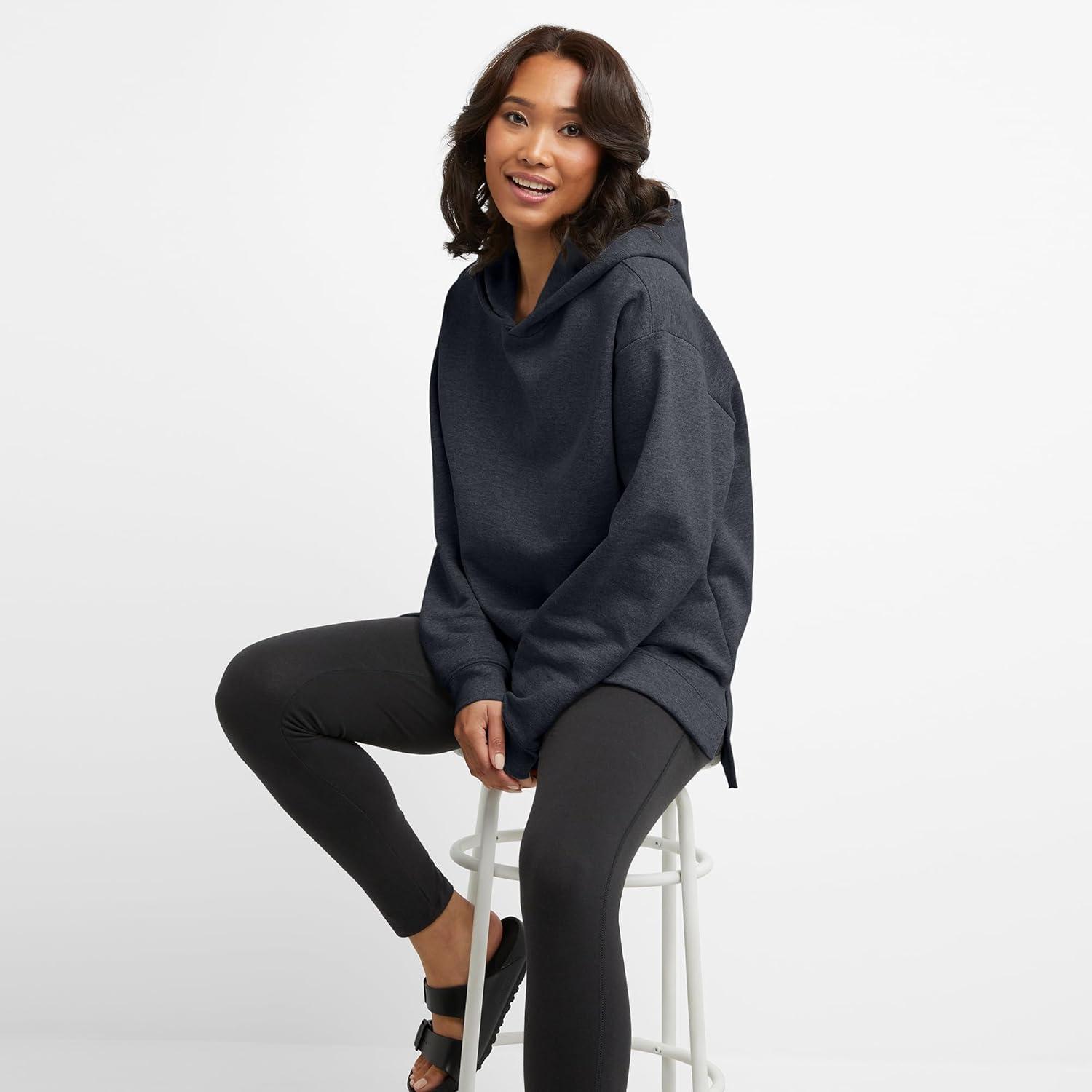 imageHanes womens Ecosmart Fleece Hoodie Midweight Sweatshirt for Women Kanga PocketSlate Heather