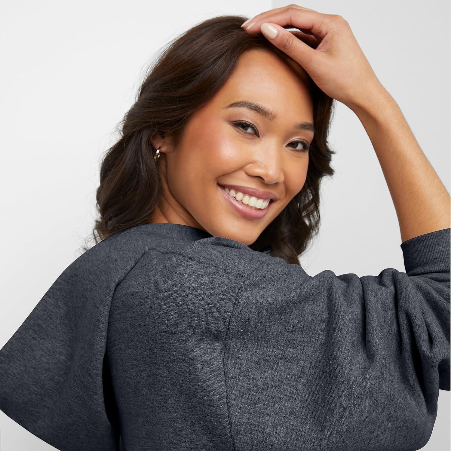 imageHanes womens Ecosmart Fleece Hoodie Midweight Sweatshirt for Women Kanga PocketSlate Heather