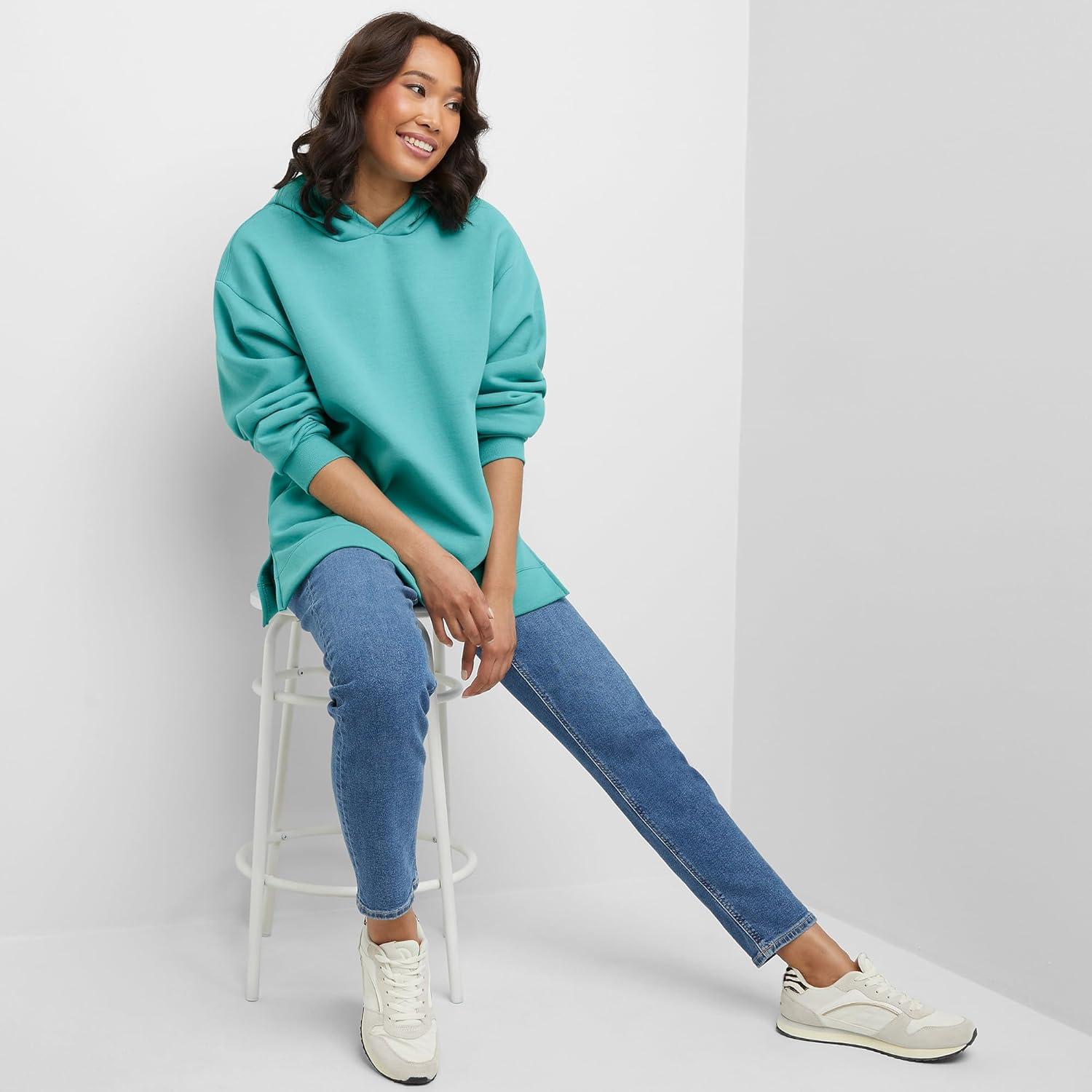 imageHanes womens Ecosmart Fleece Hoodie Midweight Sweatshirt for Women Kanga PocketSpanish Moss