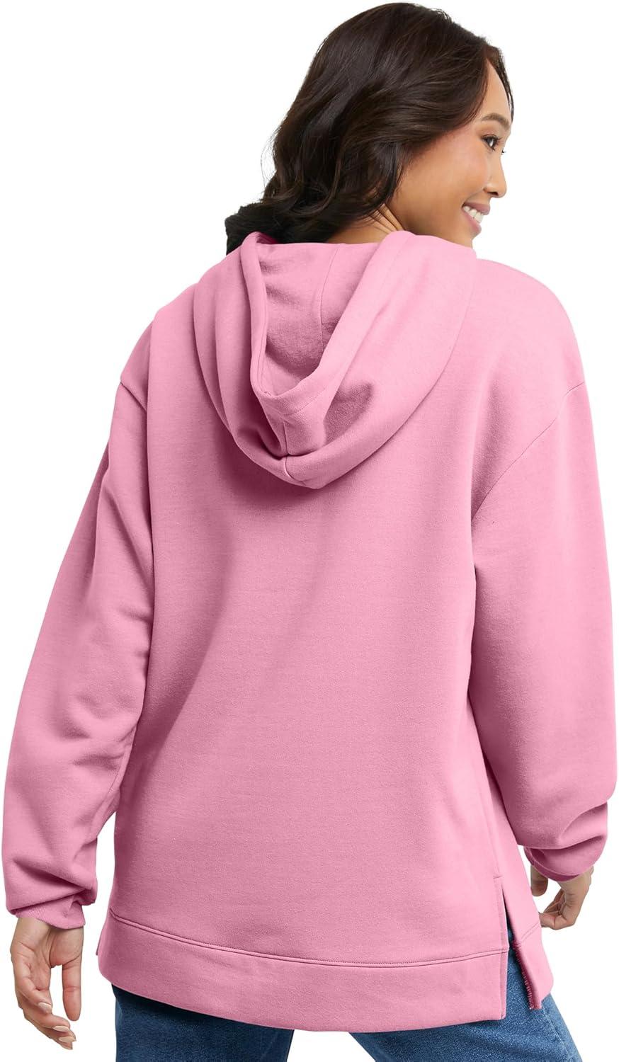 imageHanes womens Ecosmart Fleece Hoodie Midweight Sweatshirt for Women Kanga PocketSpirited Pink