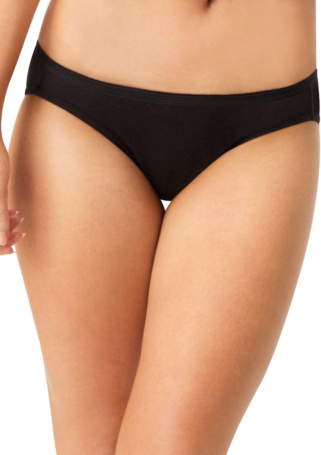 imageHanes womens Highcut Panties Pack Highwaisted Briefs Moisturewicking Cotton Underwear 10pack Colors May Vary10 Pack Black