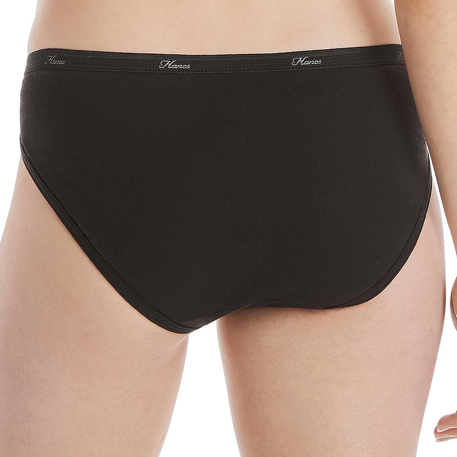 imageHanes womens Highcut Panties Pack Highwaisted Briefs Moisturewicking Cotton Underwear 10pack Colors May VaryAll Black