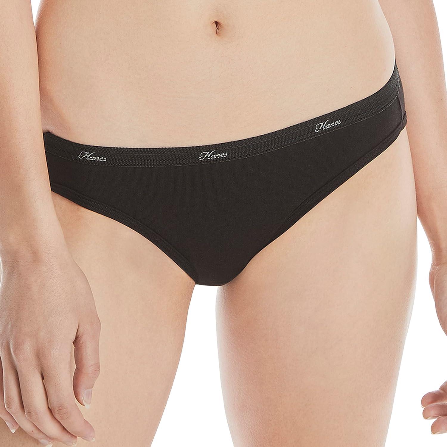 imageHanes womens Highcut Panties Pack Highwaisted Briefs Moisturewicking Cotton Underwear 10pack Colors May VaryAll Black