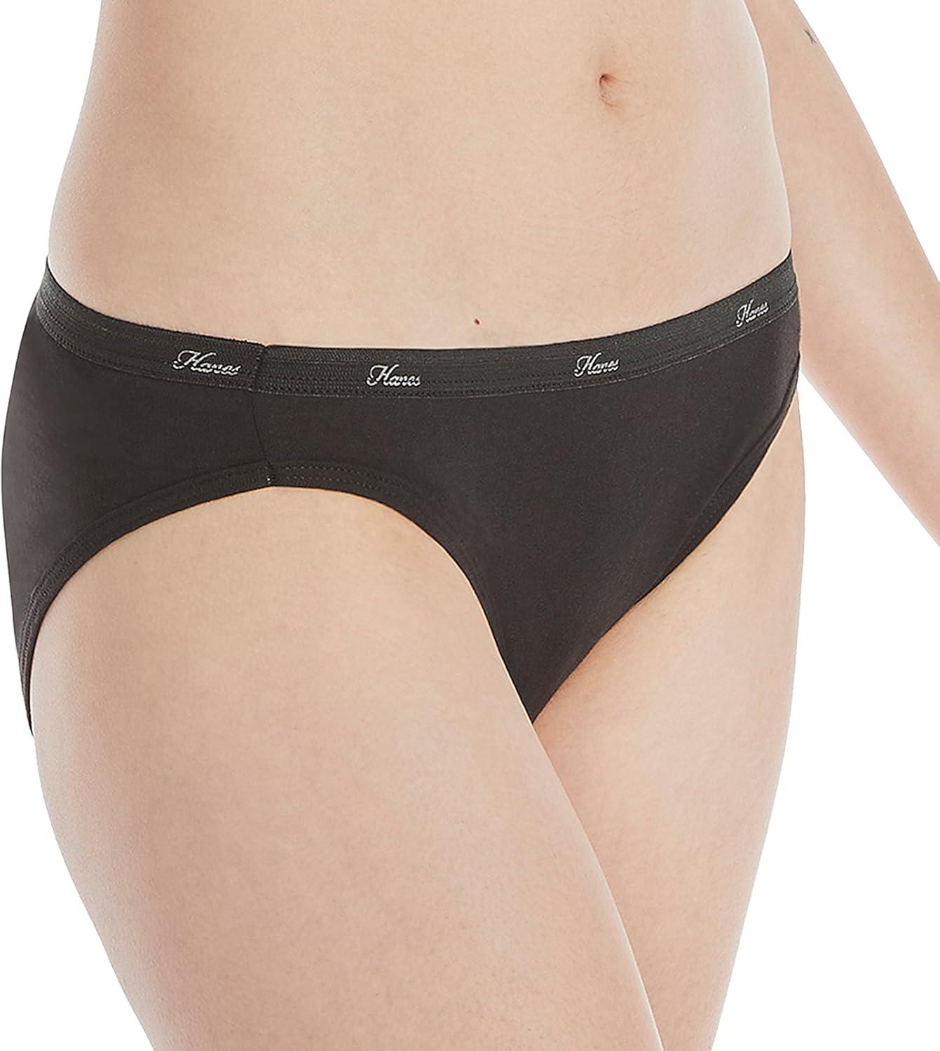 imageHanes womens Highcut Panties Pack Highwaisted Briefs Moisturewicking Cotton Underwear 10pack Colors May VaryAll Black