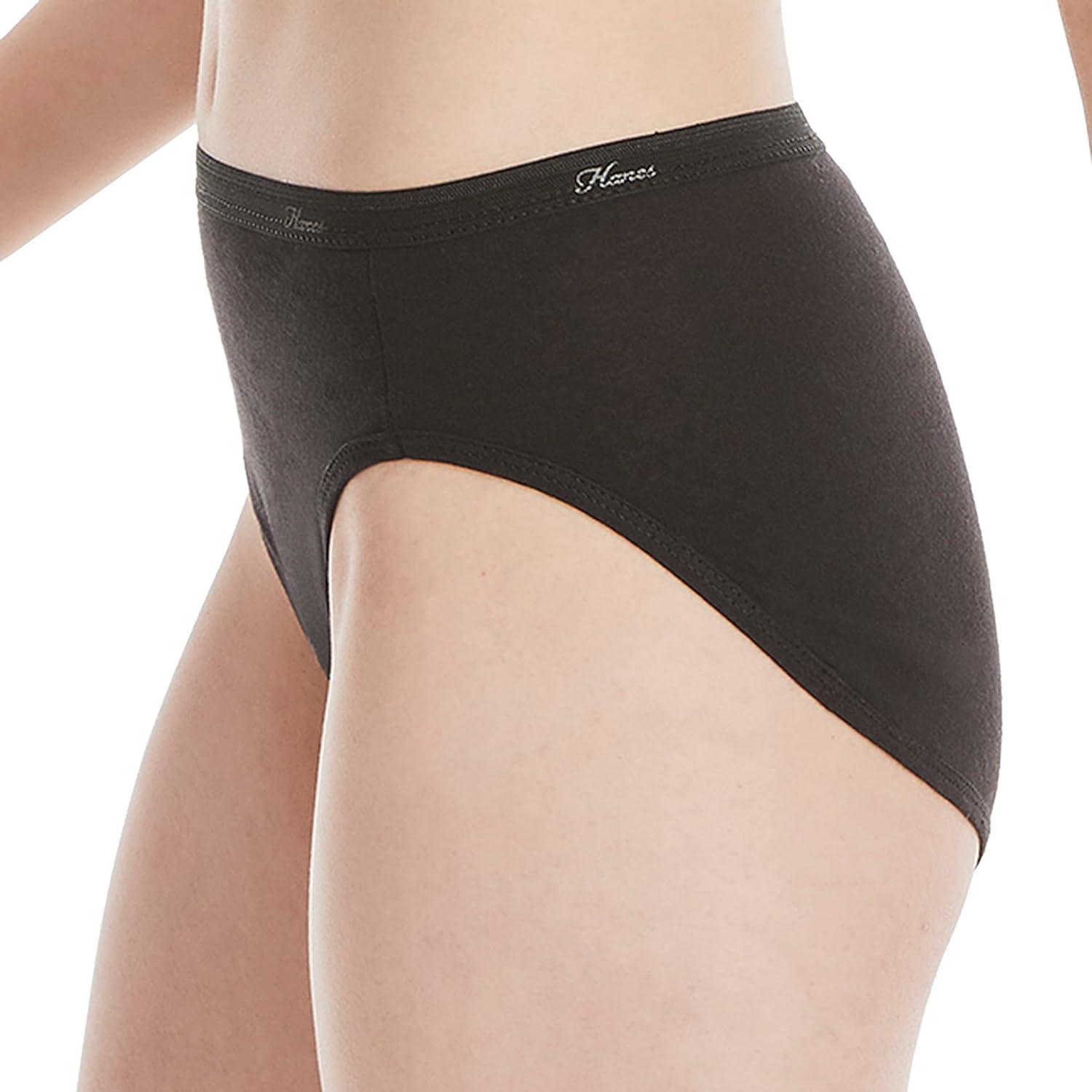 imageHanes womens Highcut Panties Pack Highwaisted Briefs Moisturewicking Cotton Underwear 10pack Colors May VarySolidPrint Mix