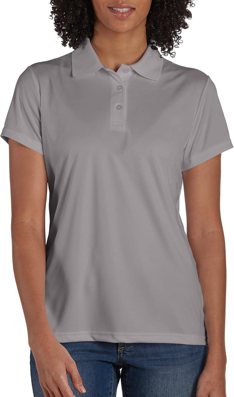 imageHanes womens Performance Polo Single or 3Pack Sport Cool DRI MoistureWicking Polo Shirt 40 UPF ProtectionBlackWhiteGray 3 Pack