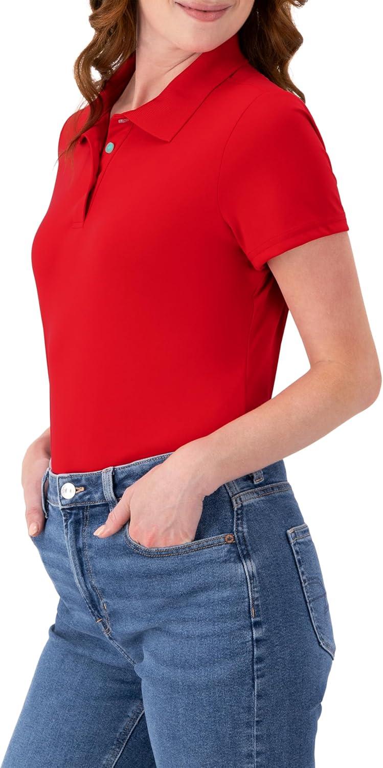 imageHanes womens Performance Polo Single or 3Pack Sport Cool DRI MoistureWicking Polo Shirt 40 UPF ProtectionDeep Red 1 Pack