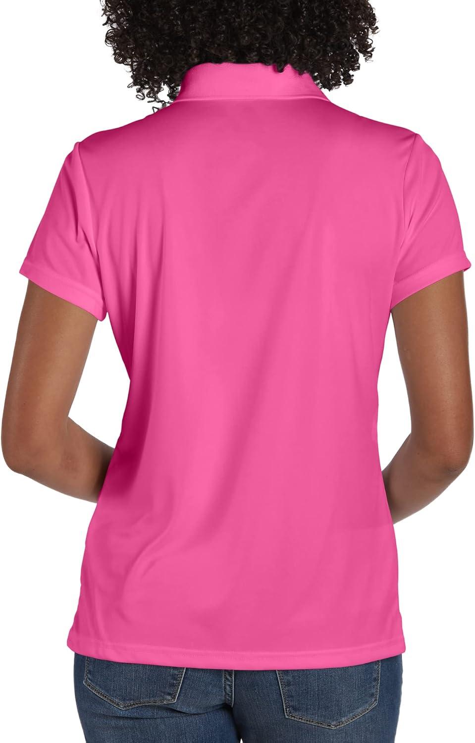 imageHanes womens Performance Polo Single or 3Pack Sport Cool DRI MoistureWicking Polo Shirt 40 UPF ProtectionWow Pink