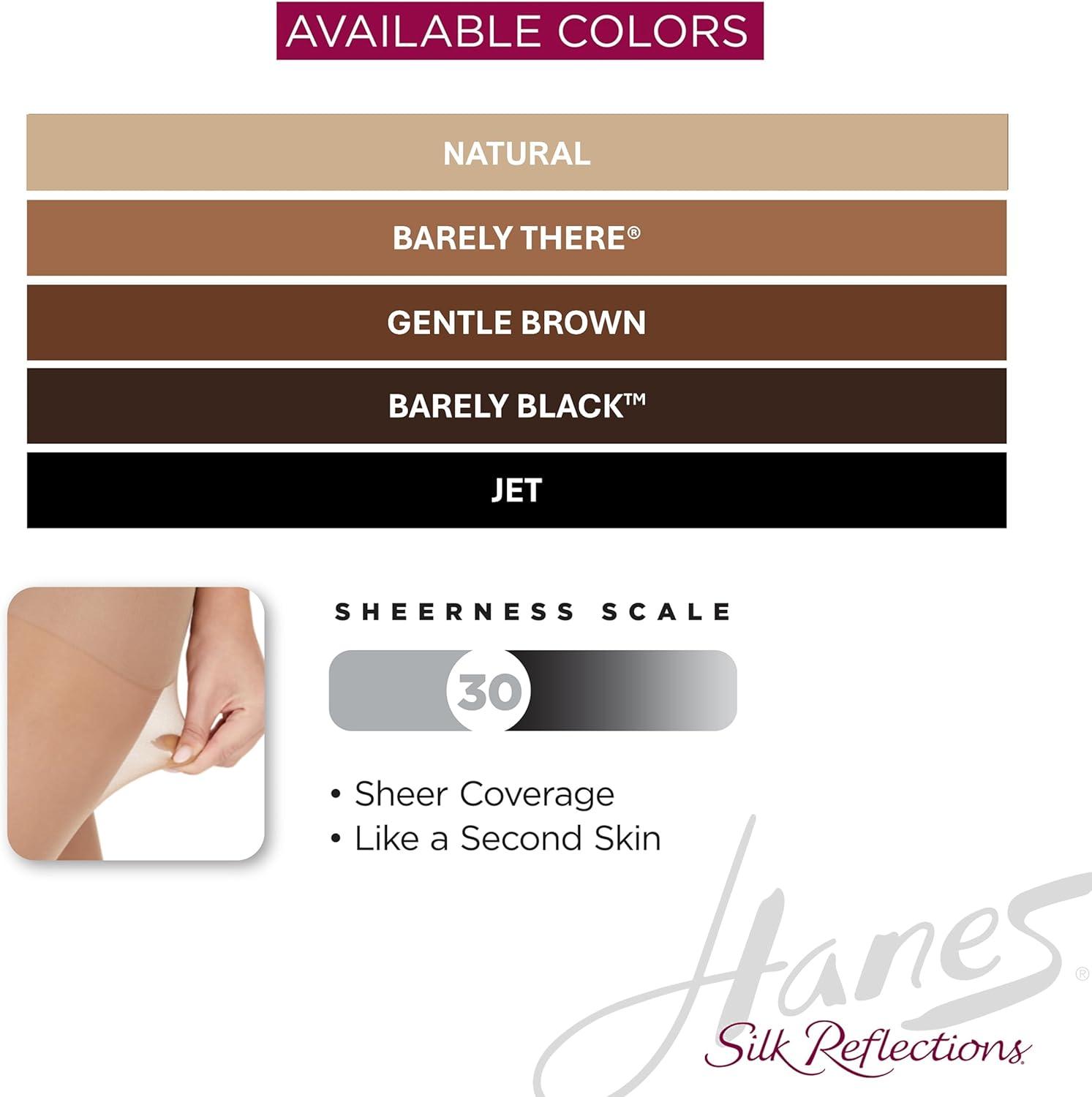 imageHanes womens Sheerest Support Pantyhose With Compression Control Top Translucent Toe All Day ComfortLittle Color