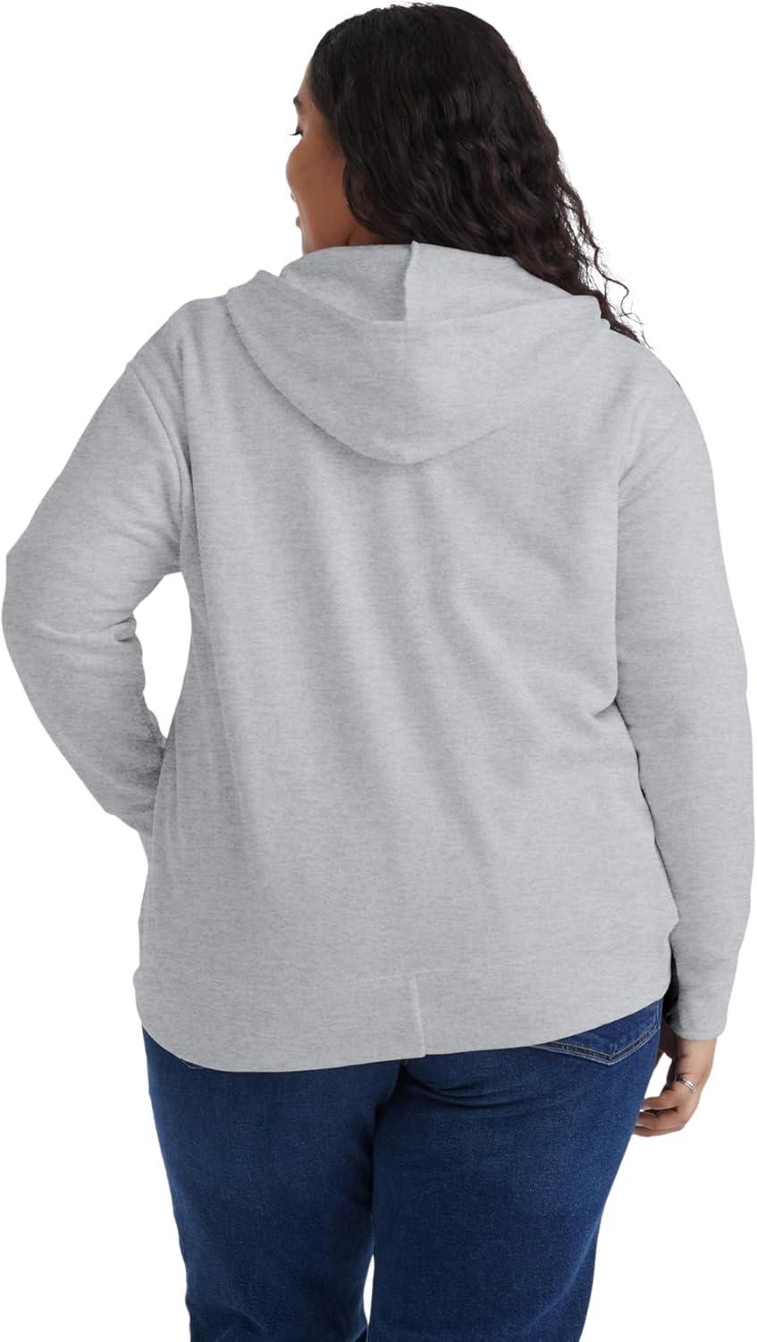 imageJUST MY SIZE Plus Size ComfortSoft EcoSmart Fleece FullZip Womens HoodieLight Steel
