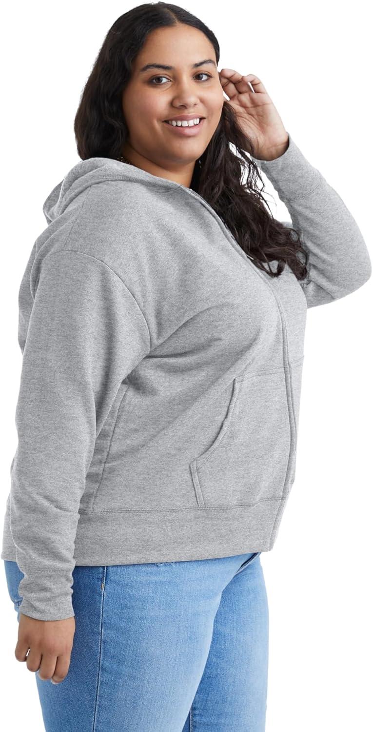 imageJUST MY SIZE Plus Size ComfortSoft EcoSmart Fleece FullZip Womens HoodieLight Steel