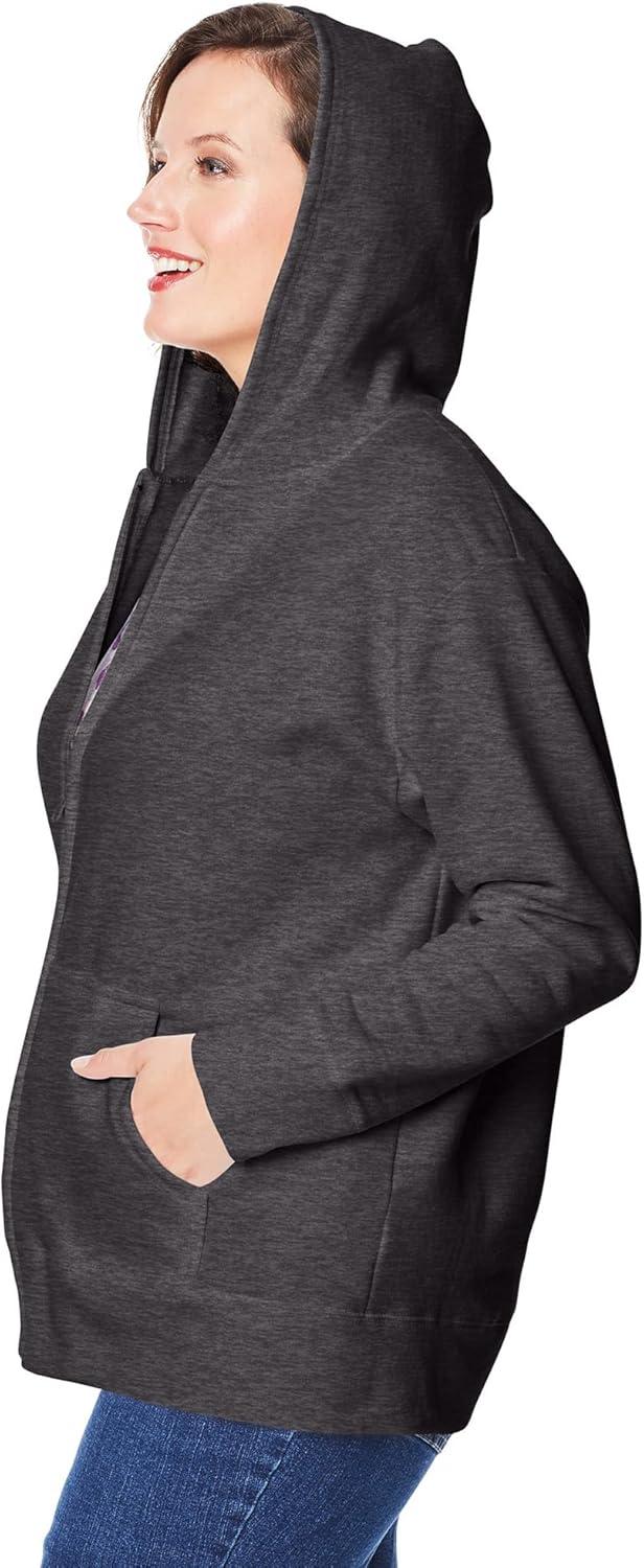 imageJUST MY SIZE Plus Size ComfortSoft EcoSmart Fleece FullZip Womens HoodieSlate Heather