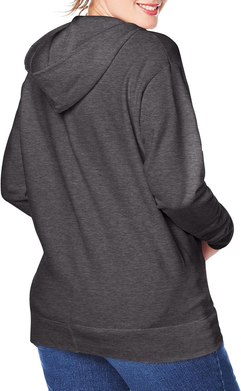 imageJUST MY SIZE Plus Size ComfortSoft EcoSmart Fleece FullZip Womens HoodieSlate Heather