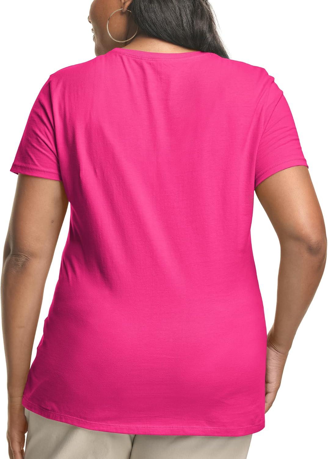 imageJUST My Size Womens PlusSize Short Sleeve Crew Neck TeeAmaranth