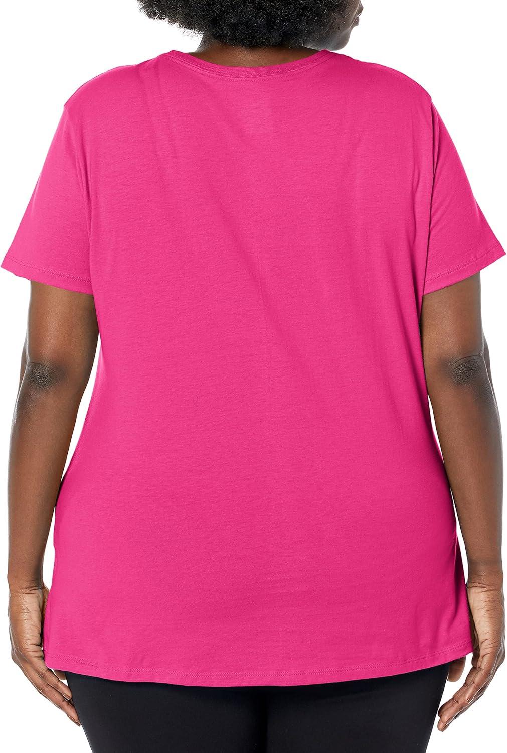 imageJUST My Size Womens PlusSize Short Sleeve Crew Neck TeeAmaranth