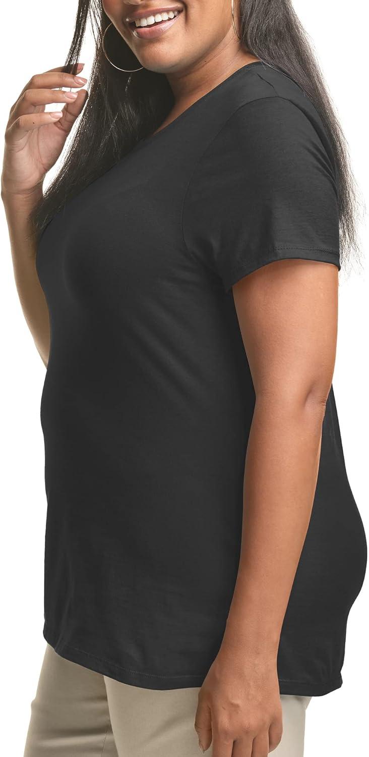 imageJUST My Size Womens PlusSize Short Sleeve Crew Neck TeeBlack