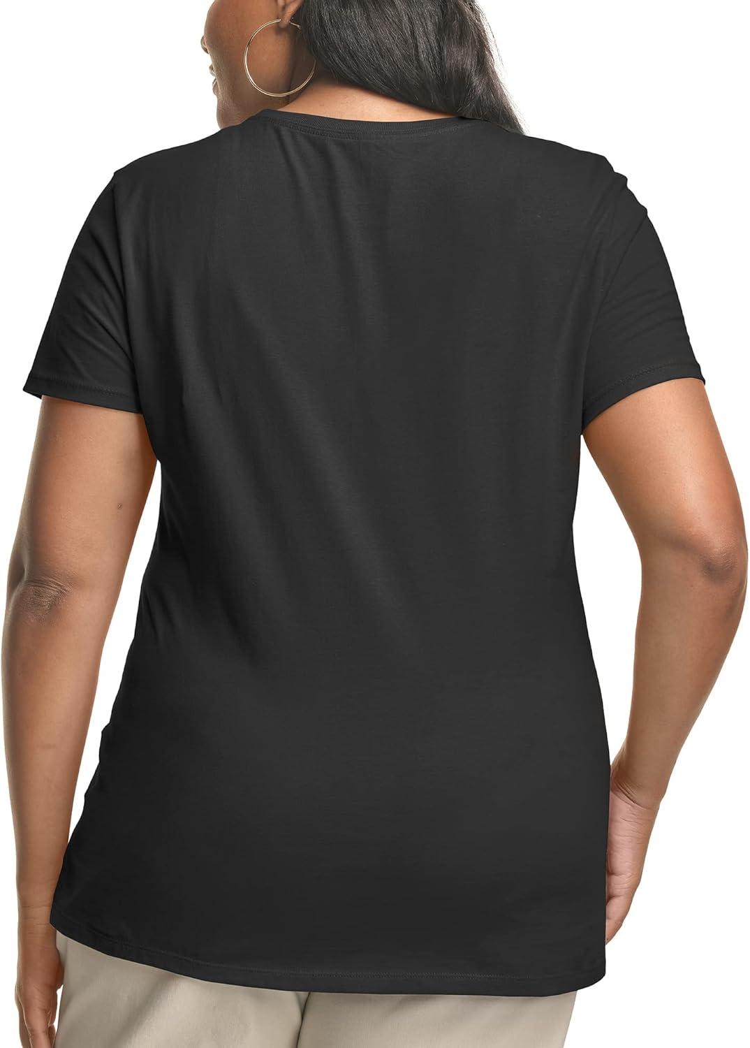 imageJUST My Size Womens PlusSize Short Sleeve Crew Neck TeeBlack