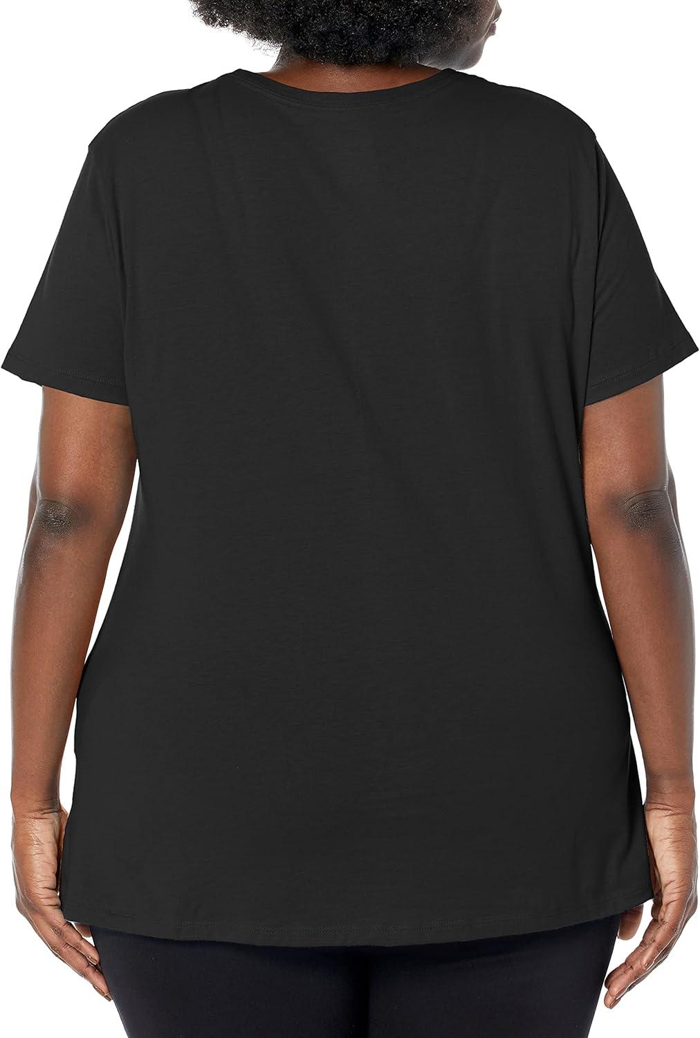 imageJUST My Size Womens PlusSize Short Sleeve Crew Neck TeeBlack