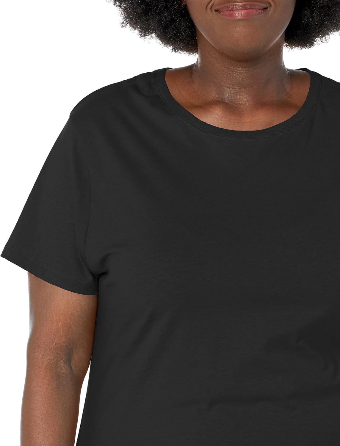 imageJUST My Size Womens PlusSize Short Sleeve Crew Neck TeeBlack