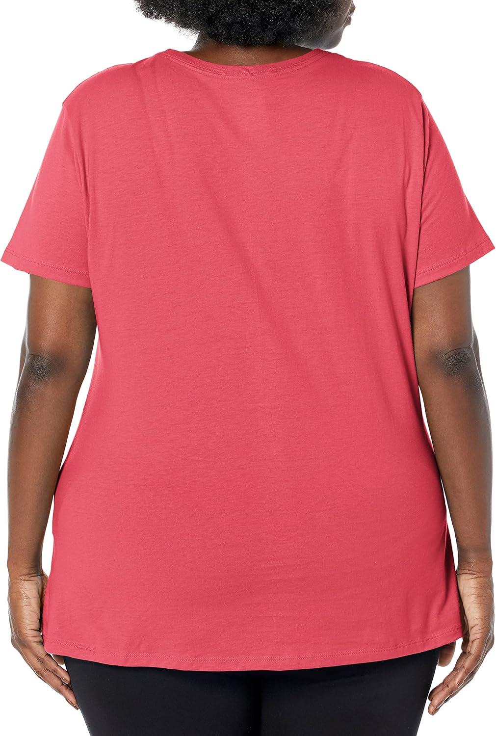 imageJUST My Size Womens PlusSize Short Sleeve Crew Neck TeeBriny Pink