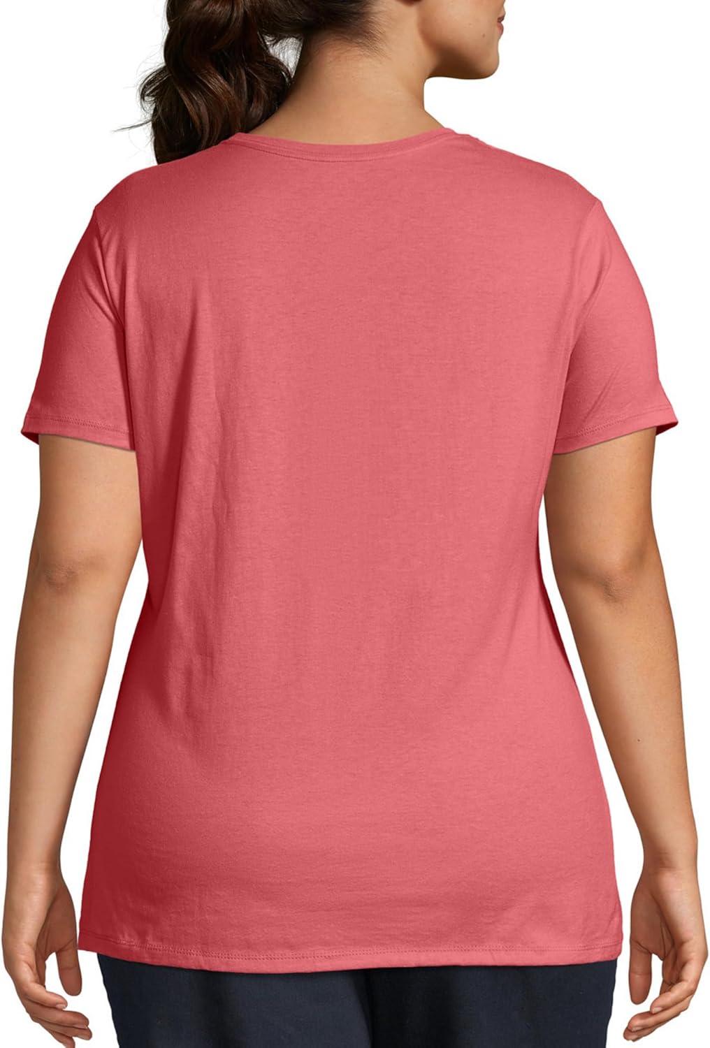 imageJUST My Size Womens PlusSize Short Sleeve Crew Neck TeeBriny Pink