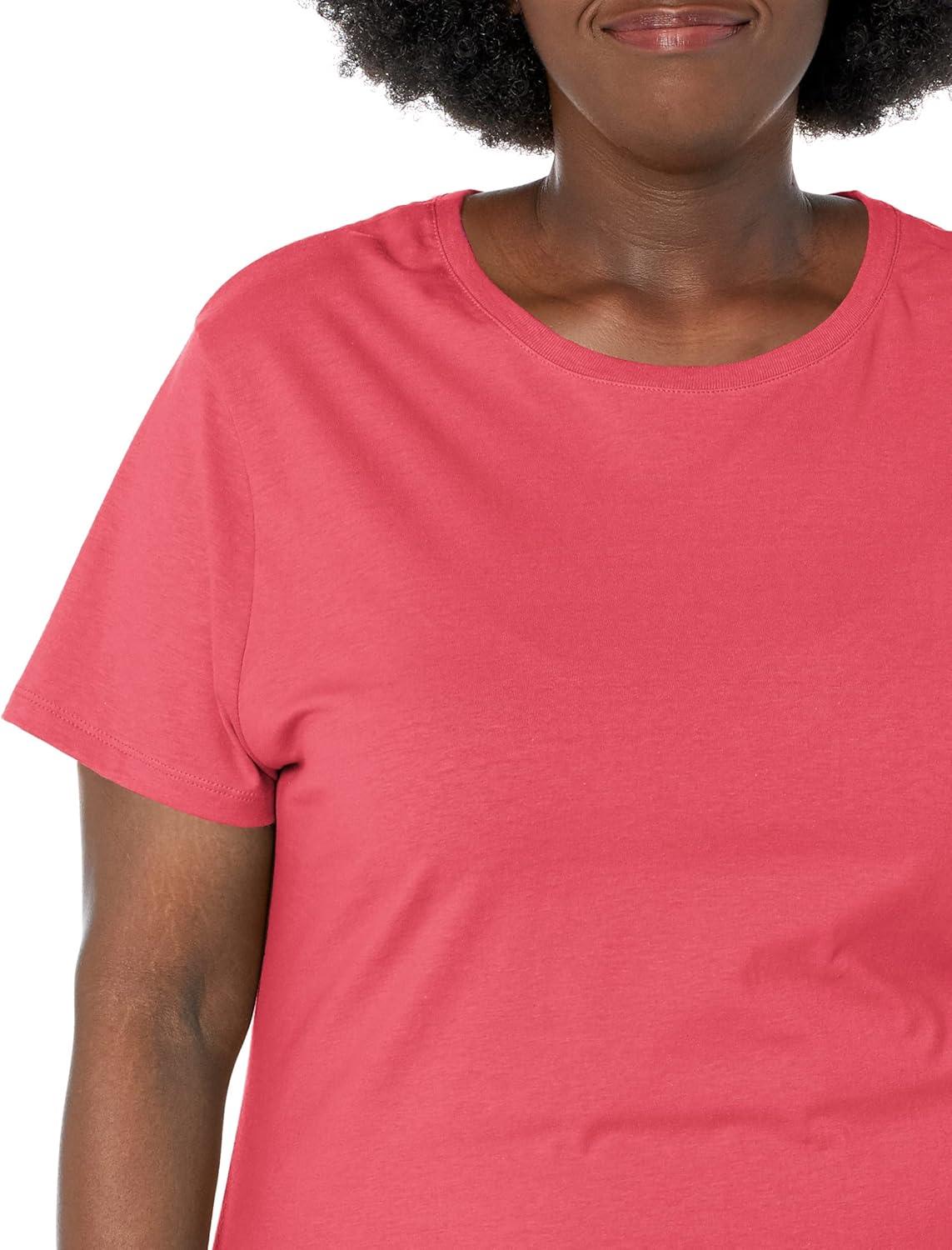 imageJUST My Size Womens PlusSize Short Sleeve Crew Neck TeeBriny Pink