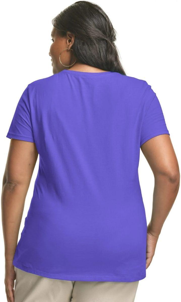 imageJUST My Size Womens PlusSize Short Sleeve Crew Neck TeePetail Purple
